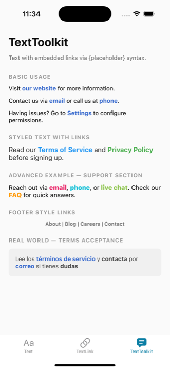 TextToolkit component screenshot
